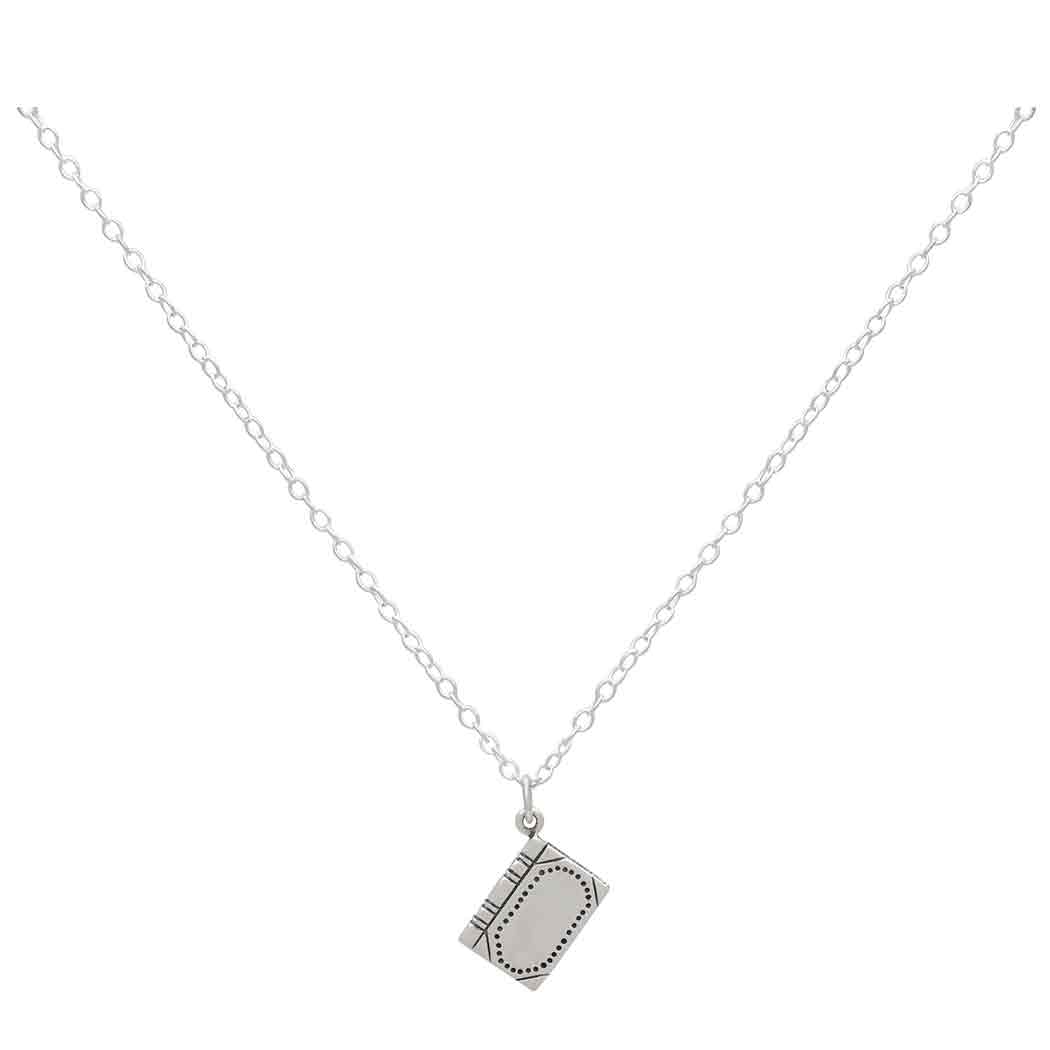 Sterling Silver Book Pendant Necklace SKU: NECSS1608SS