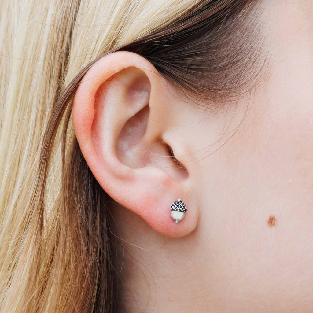 Sterling Silver Acorn Post Earrings SKU: EARSS1939