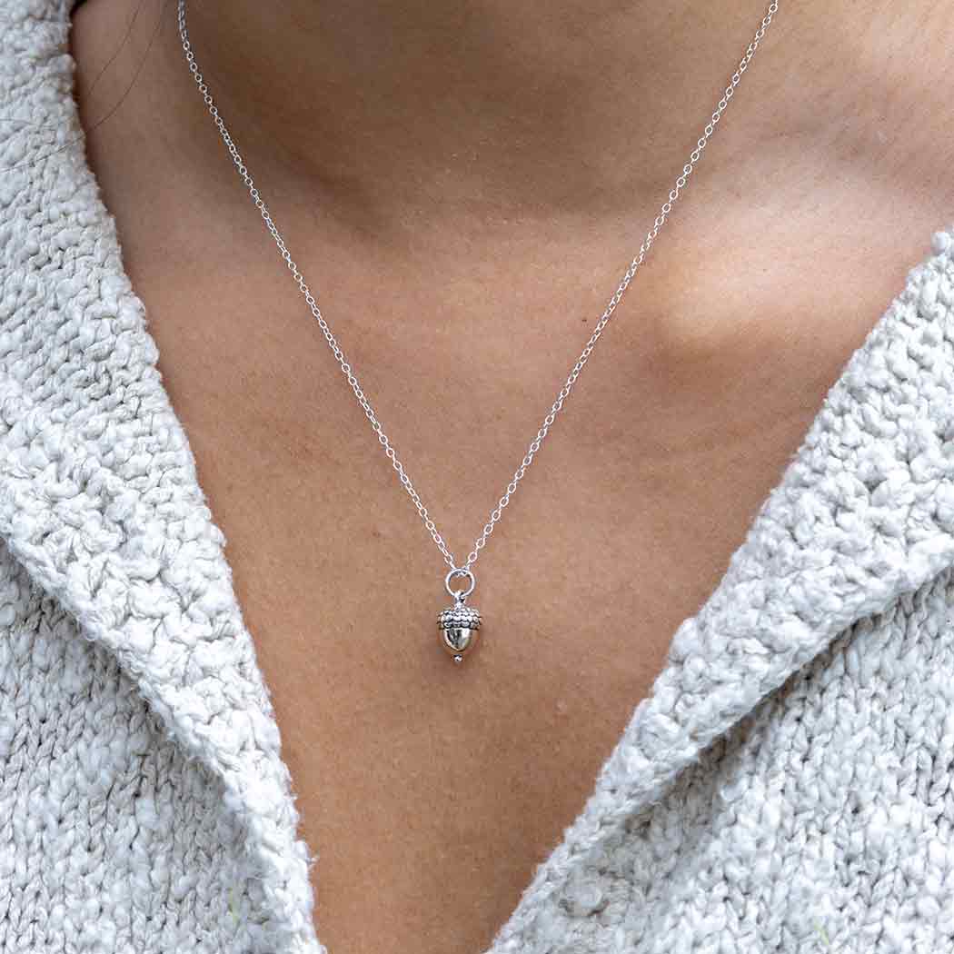 Sterling Silver Acorn Necklace  SKU: NECSS626SS