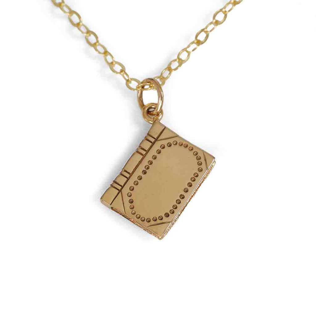 Sterling Silver Book Pendant Necklace SKU: NECSS1608SS