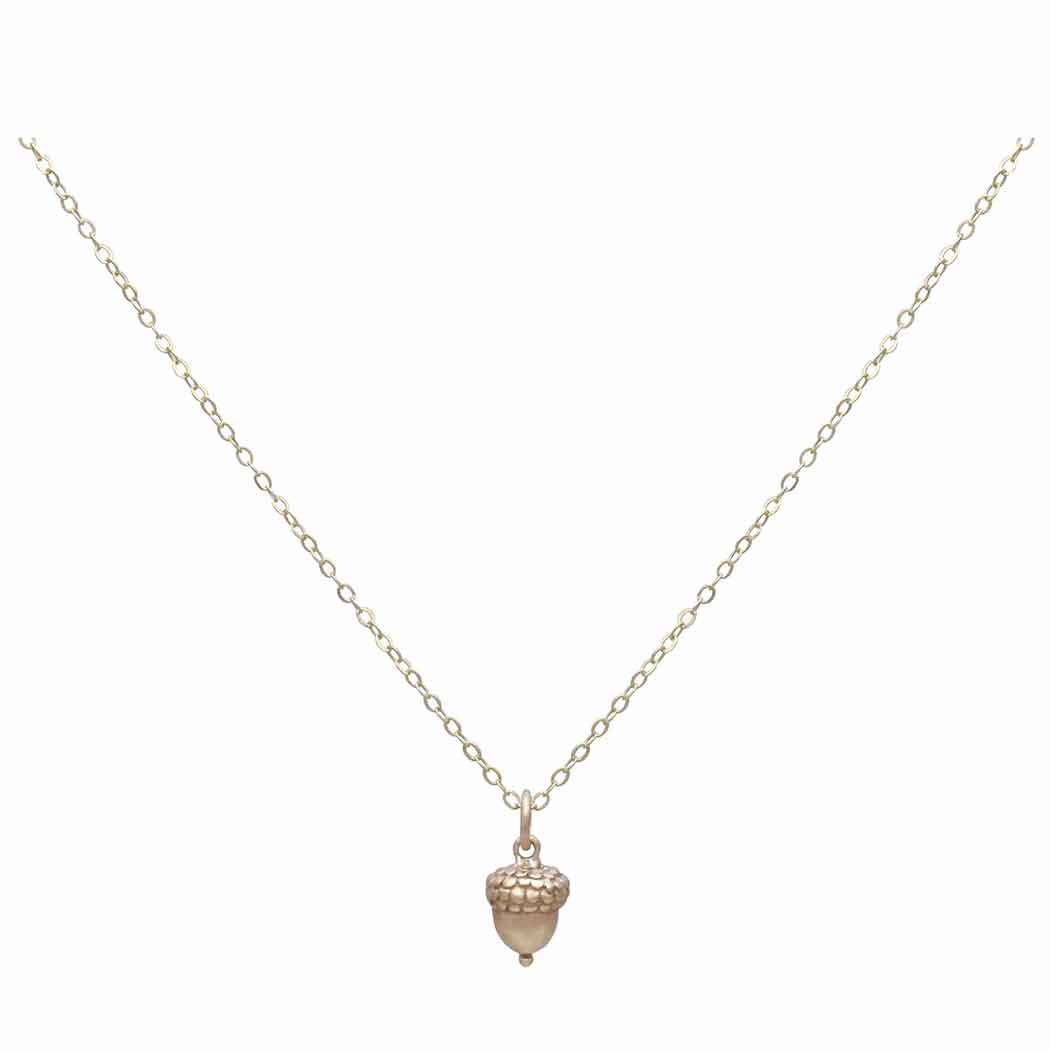 Bronze Acorn Necklace with Gold Fill Chain SKU: NECBR626GF