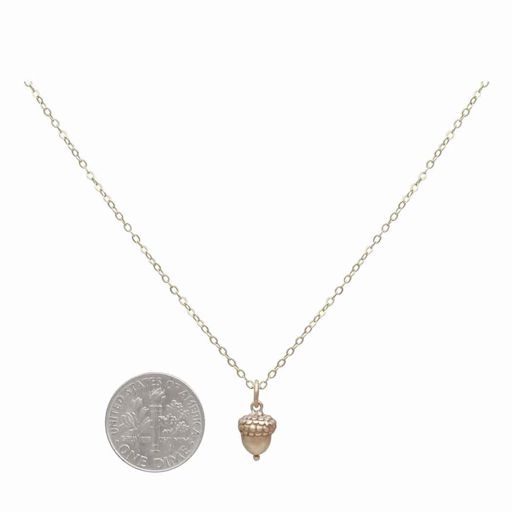 Bronze Acorn Necklace with Gold Fill Chain SKU: NECBR626GF
