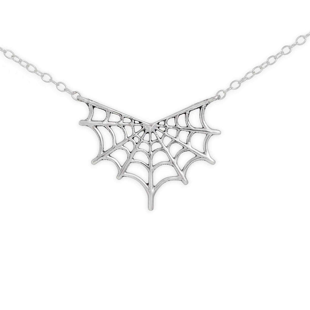 Sterling Silver Spiderweb Necklace SKU: NECSS7233
