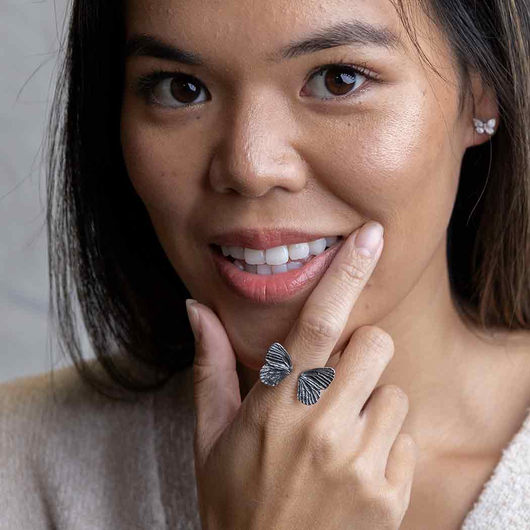 Sterling Silver Adjustable Butterfly Ring SKU: RINSS246