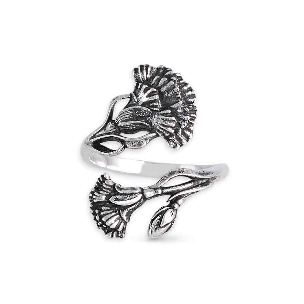 Sterling Silver January Birth Flower Adjustable Ring SKU: RINSS351