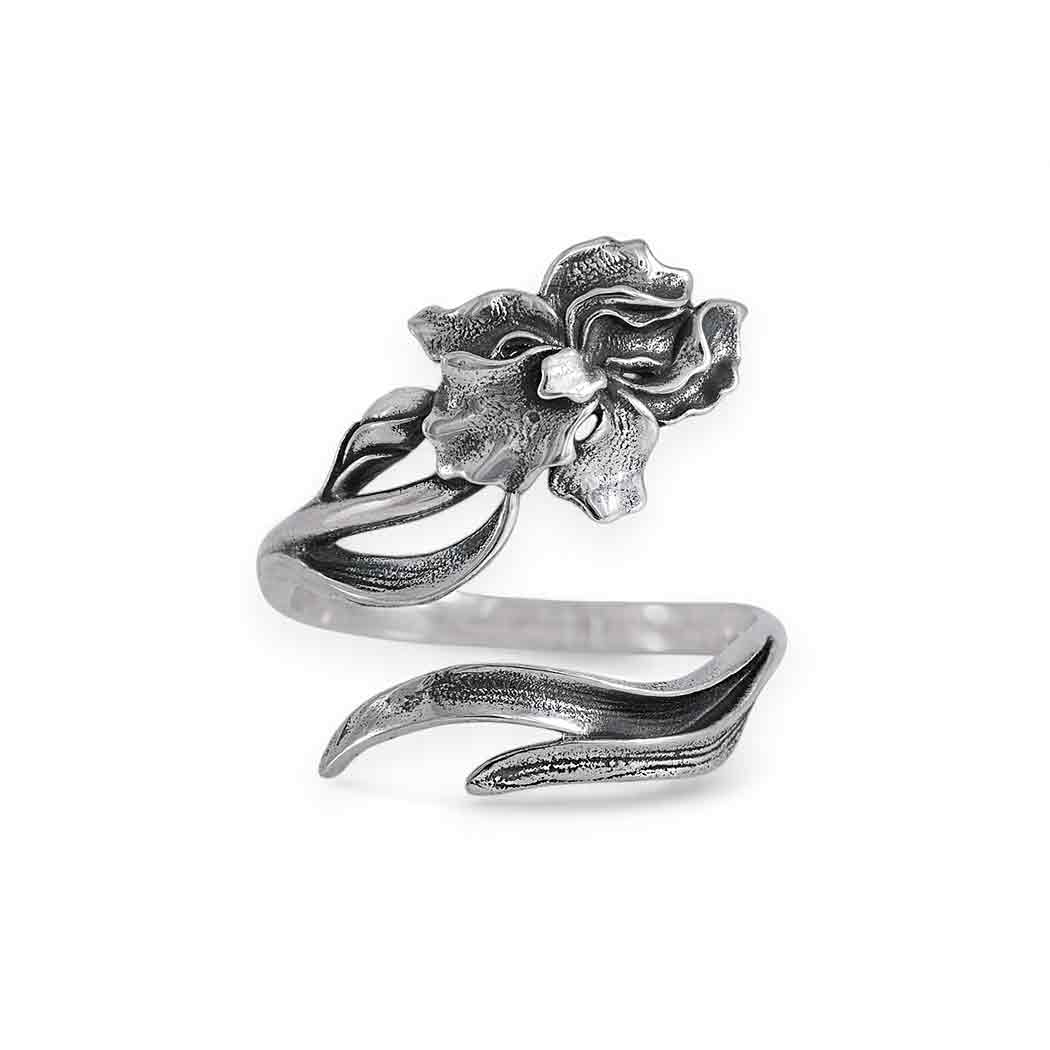 Sterling Silver February Birth Flower Adjustable Ring SKU: RINSS352