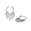 Sterling Silver Spiderweb Huggie Hoop Earrings SKU: EARSS7230
