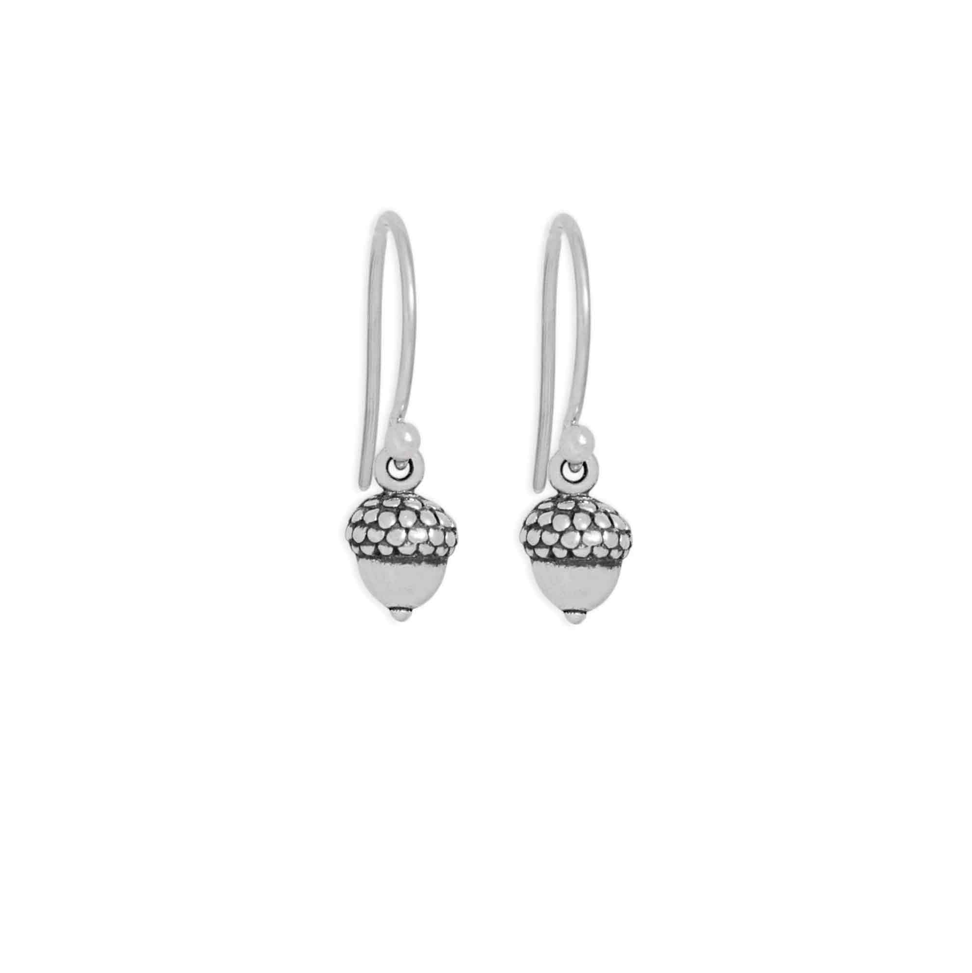 Sterling Silver Acorn Dangle Earrings SKU: EARSS873