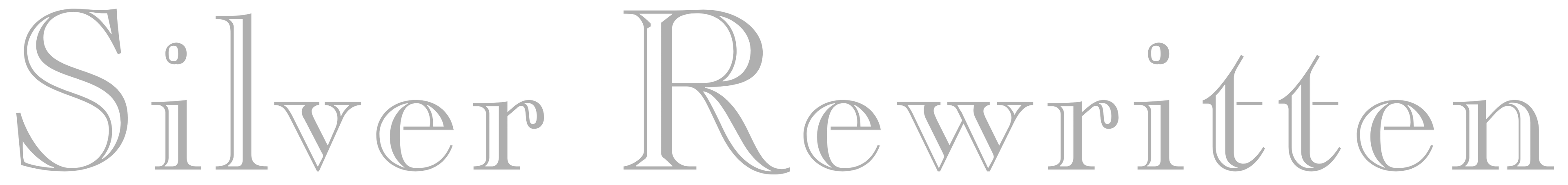 Silver Rewritten